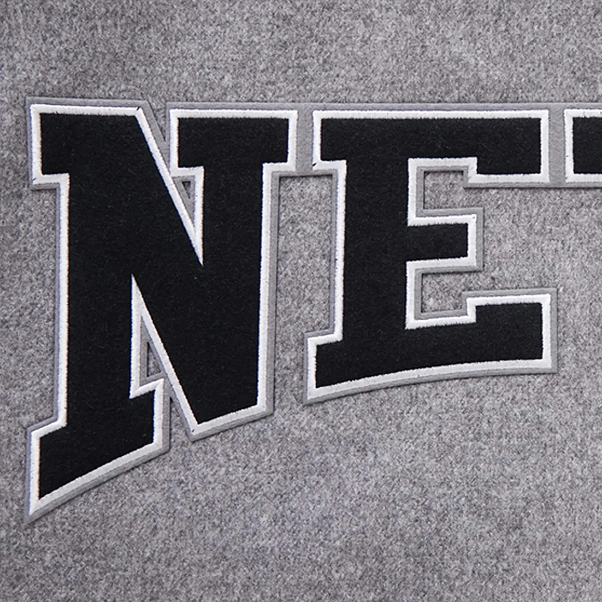 Brooklyn Nets Pro Standard Heather Crest Emblem Full-Snap Gray Varsity Jacket - Image 3