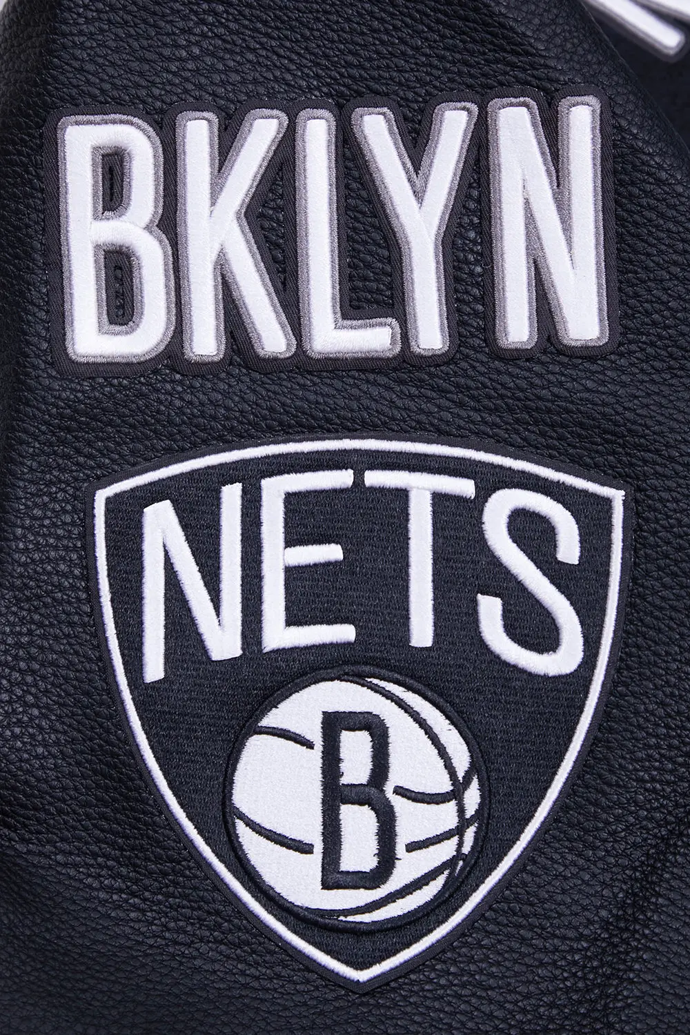 Brooklyn Nets Retro Classic Rib Black Wool & Leather Varsity Jacket - Image 8