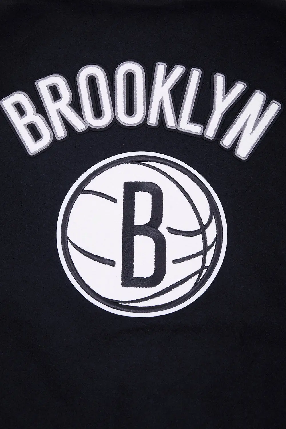 Brooklyn Nets Retro Classic Rib Black Wool & Leather Varsity Jacket - Image 6