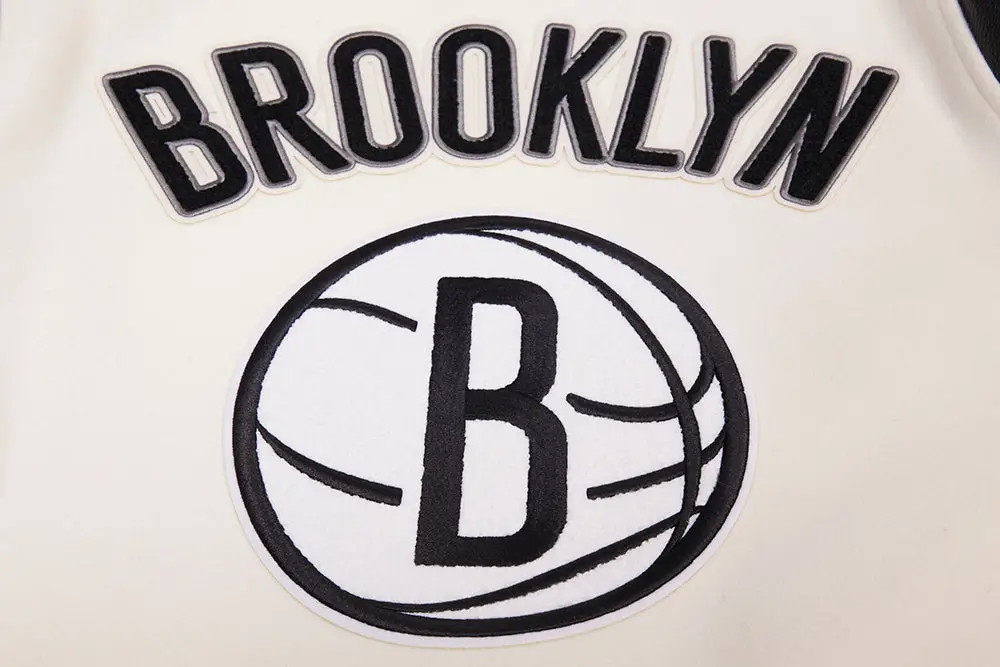 Brooklyn Nets Retro Classic Rib Wool & Leather Varsity Jacket - Image 10