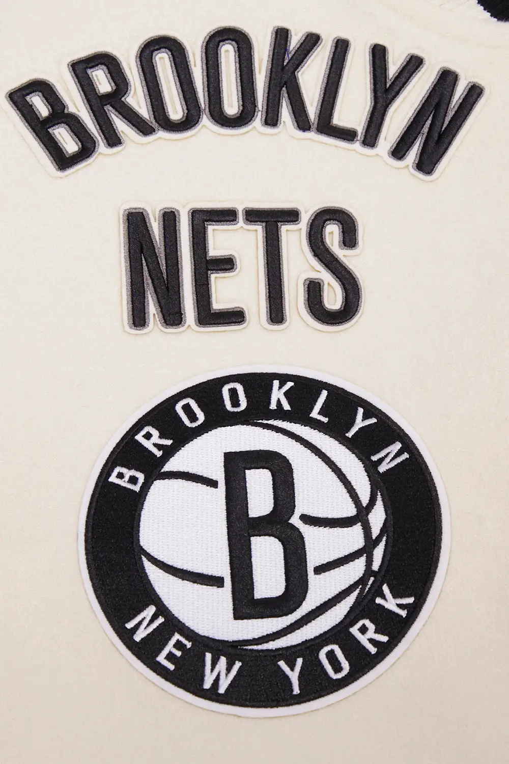 Brooklyn Nets Retro Classic Rib Wool & Leather Varsity Jacket - Image 5