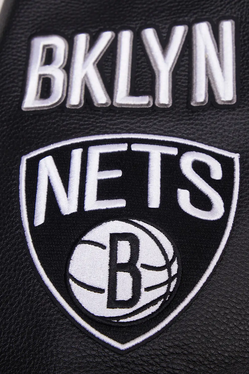 Brooklyn Nets Retro Classic Rib Wool & Leather Varsity Jacket - Image 6