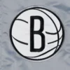 Brooklyn Nets Starter Slider Gray Satin Varsity Jacket - Image 3