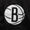 Brooklyn Nets The Enforcer Black & Gray Satin Varsity Jacket - Image 3