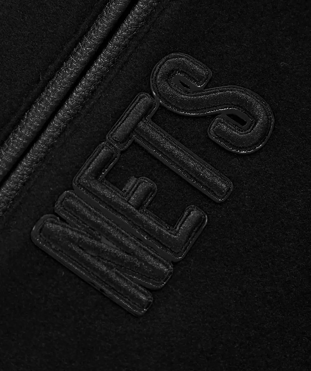 Brooklyn Nets Triple Black Varsity Jacket - Image 5