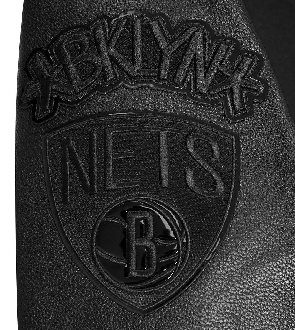 Brooklyn Nets Triple Black Varsity Jacket - Image 7