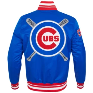 Alternative view of Chicago Cubs Mashup Full-Snap Satin Varsity Blue Jacket