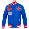 Chicago Cubs Mashup Full-Snap Satin Varsity Blue Jacket