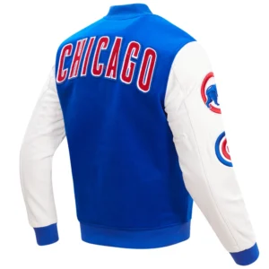 Alternative view of Chicago Cubs Full-Snap Classic Wool & Leather Blended Logo Varsity Jacket