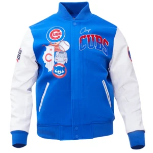 Chicago Cubs Hometown Wool & Leather Varsity Jacket