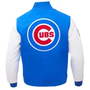 Alternative view of Chicago Cubs Hometown Wool & Leather Varsity Jacket