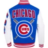 Alternative view of Chicago Cubs Mashup Rib Wool & Leather Varsity Jacket