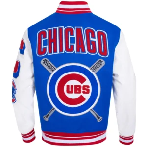 Alternative view of Chicago Cubs Mashup Rib Wool & Leather Varsity Jacket
