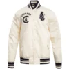 Chicago Cubs Men's Classic Rib Knitted Satin Varsity Jacket