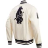 Chicago Cubs Men's Classic Rib Knitted Satin Varsity Jacket - Image 4