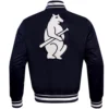 Alternative view of Chicago Cubs Retro Classic Rib knitted Satin Varsity Navy Jacket