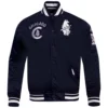 Chicago Cubs Retro Classic Rib knitted Satin Varsity Navy Jacket