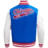 Alternative view of Chicago Cubs Script Tail Rib Knitted Wool & Leather Varsity Jacket