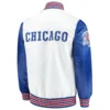 Alternative view of Chicago Cubs Starter The Legend Full-Snap Satin Varsity Jacket White & Blue
