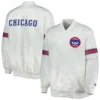 Chicago Cubs The Power Forward Full-Snap Satin Varsity Jacket - Image 3