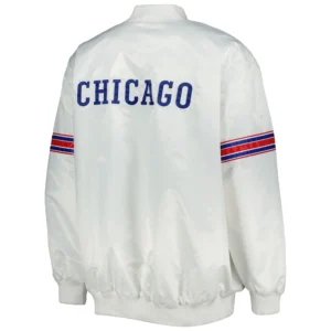 Alternative view of Chicago Cubs  The Power Forward Full-Snap Satin Varsity Jacket