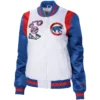 Chicago Cubs Starter Women's Endzone Full-Snap Satin Varsity Jacket