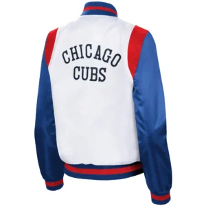 Alternative view of Chicago Cubs Starter Women's Endzone Full-Snap Satin Varsity Jacket