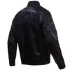 Chicago Cubs Triple Black Satin Varsity Jacket - Image 4