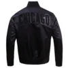 Alternative view of Chicago Cubs Triple Black Satin Varsity Jacket
