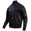 Chicago Cubs Triple Black Satin Varsity Jacket - Image 3