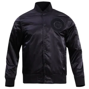 Chicago Cubs Triple Black Satin Varsity Jacket