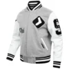 Chicago White Sox Old English Grey/White Varsity Jacket - Image 3