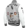 Chicago White Sox Old English Grey/White Varsity Jacket - Image 4