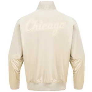 Alternative view of Chicago White Sox Neutral Twill Full-Zip Polyester Varsity White Jacket