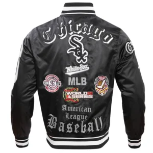 Alternative view of Chicago White Sox Pro Standard Classic Rib Knitted Satin Varsity Jacket