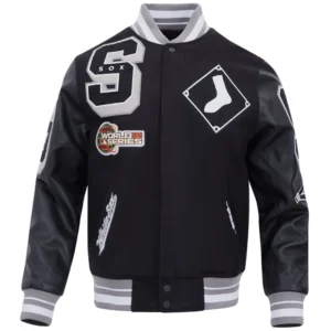 Chicago White Sox Pro Standard Mashup Black Wool & Leather Varsity Jacket