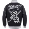 Chicago White Sox Pro Standard Mashup Black Wool & Leather Varsity Jacket - Image 2