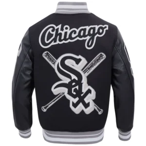 Alternative view of Chicago White Sox Pro Standard Mashup Black Wool & Leather Varsity Jacket
