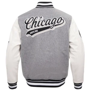 Alternative view of Chicago White Sox Pro Standard Retro Classic Rib Wool & Leather Varsity Jacket
