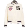 Chicago White Sox Classic Women's Full-Snap Satin Varsity Jacket