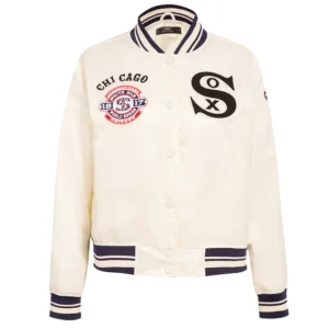 Chicago White Sox Classic Women's Full-Snap Satin Varsity Jacket