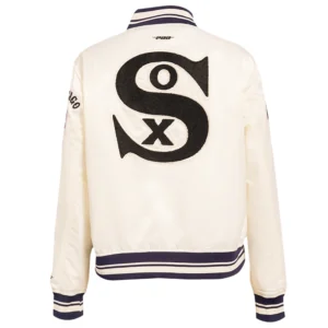 Alternative view of Chicago White Sox Classic Women's Full-Snap Satin Varsity Jacket