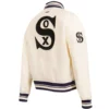 Chicago White Sox Classic Women's Full-Snap Satin Varsity Jacket - Image 4