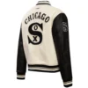 Chicago White Sox Classic Women's White/Black Rib Knitted Varsity Jacket - Image 4