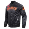 San Francisco Giants Roses Black Satin Varsity Jacket