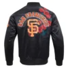 San Francisco Giants Roses Black Satin Varsity Jacket - Image 4