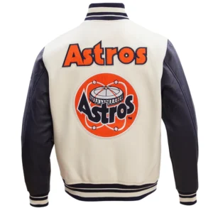 Alternative view of Houston Astros Retro Classic Wool & Leather Varsity Jacket