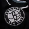 Jeff Hamilton X Brooklyn Nets Old English Black/Cream Wool & Leather Varsity Jacket - Image 4