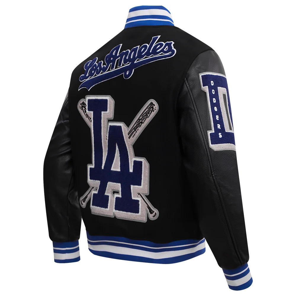 Los Angeles Dodgers Mashup Wool & Leather Varsity Jacket - Image 3
