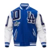 Los Angeles Dodgers Mashup Wool & Leather Varsity Jacket - Image 2